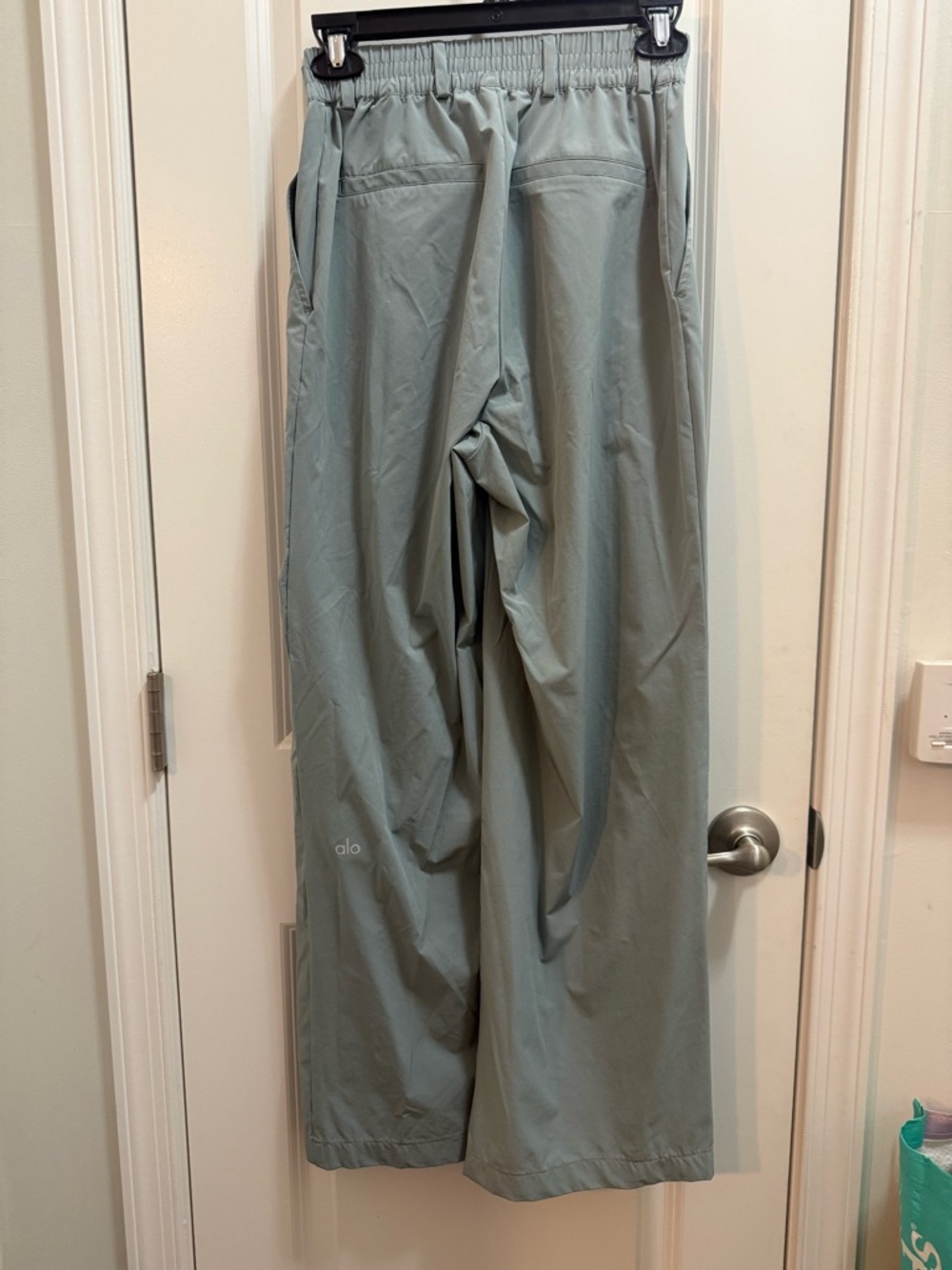ALO Light Blue (Cosmic Grey) Wide-Leg High-Waist Pants - Picture 4 of 7